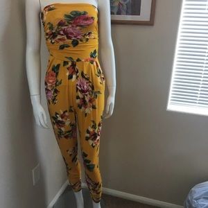 Mustard floral jumpsuit
